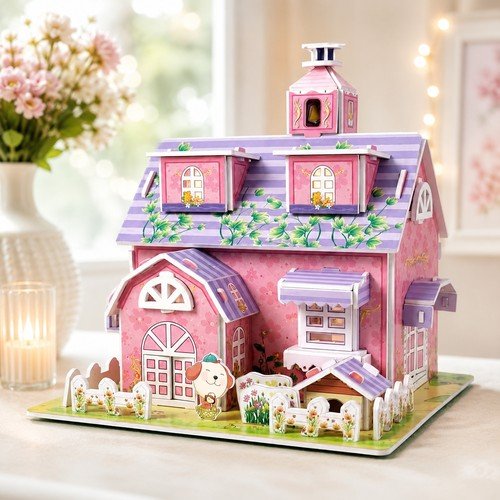 DIY 3D Foam/Paper Cottage Dollhouse Puzzle
