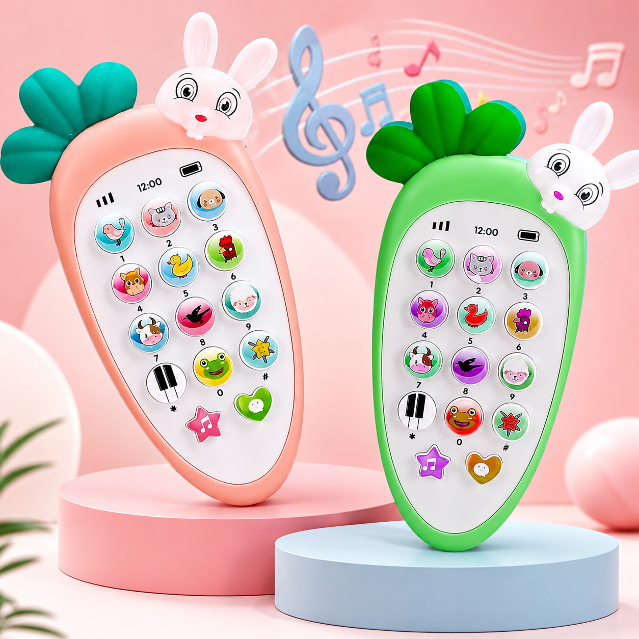 Toddler Plastic Baby Rabbit Musical Phone