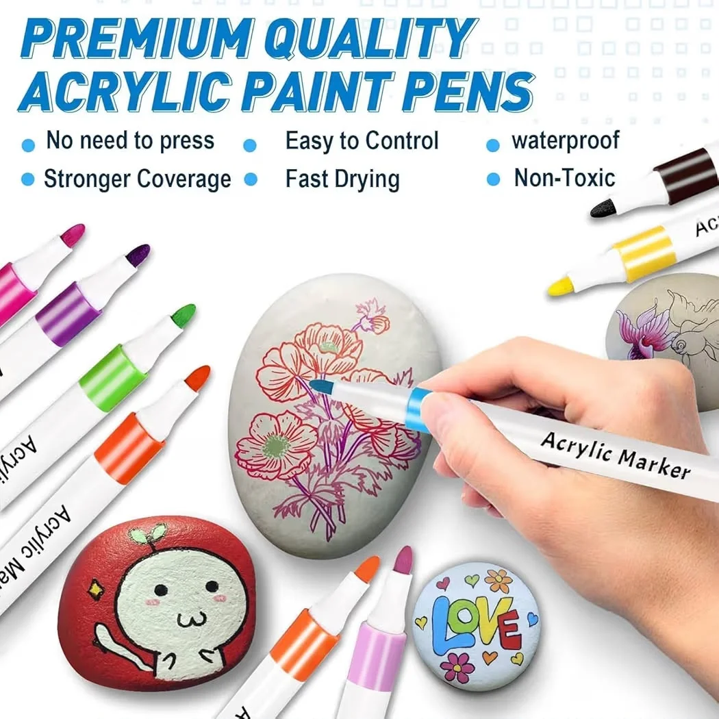 Acrylic Paint Pen Set – 12 Colors